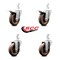 Service Caster 4 Inch High Temp Glass Filled Nylon 3/4 Inch Stem Caster Total Lock Brakes, 2PK SCC-SQTTL20S414-GFNSHT-34-2-S-2 - alternate 2